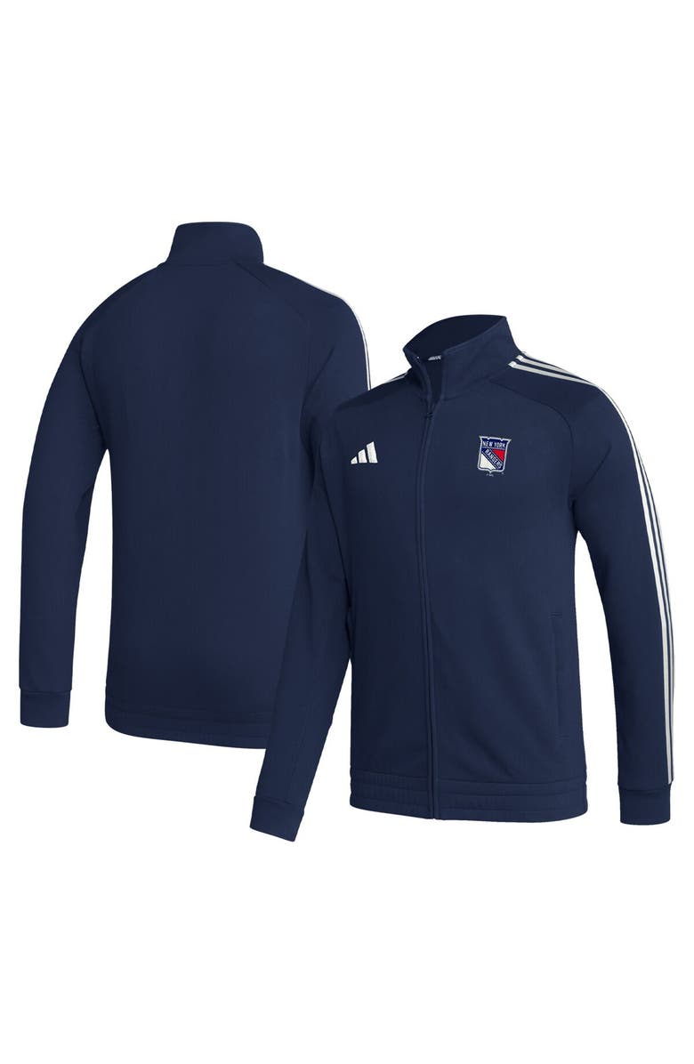 adidas Men's adidas Navy New York Rangers Raglan Full-Zip Track Jacket, Alternate, color,