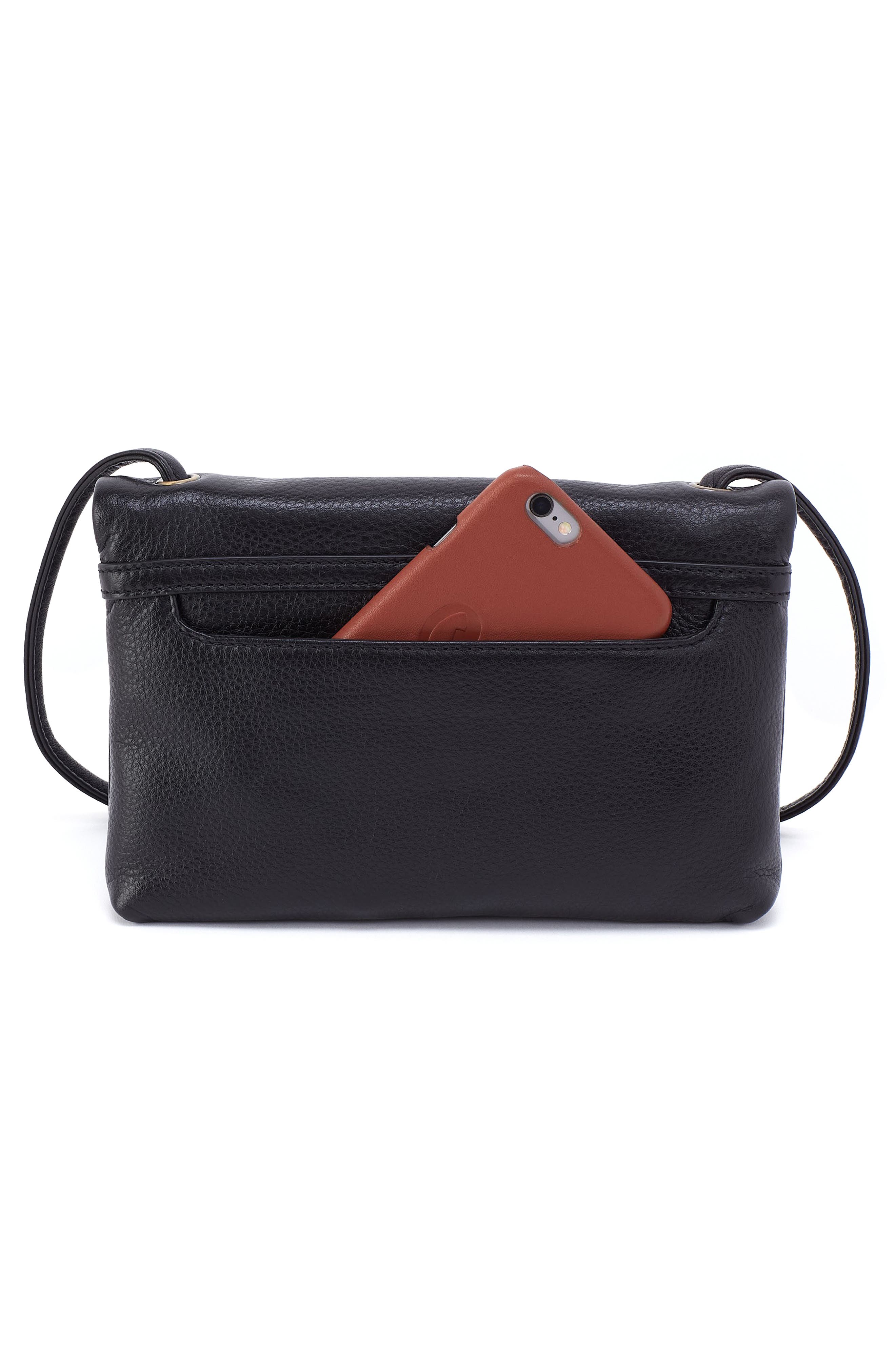 HOBO Small Grant Leather Crossbody Bag, Alternate, color, Black