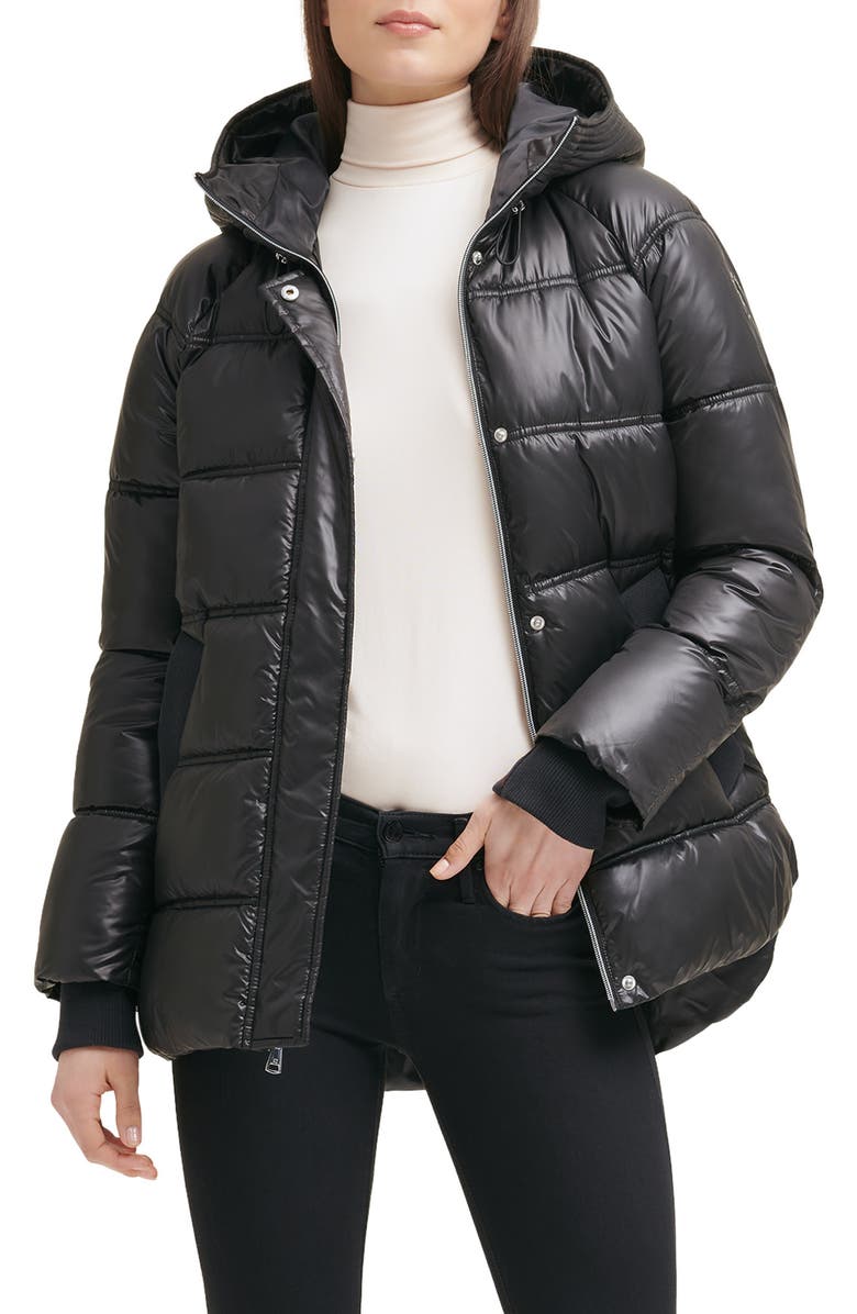 Kenneth Cole New York Cire Hooded Puffer Jacket, Main, color,