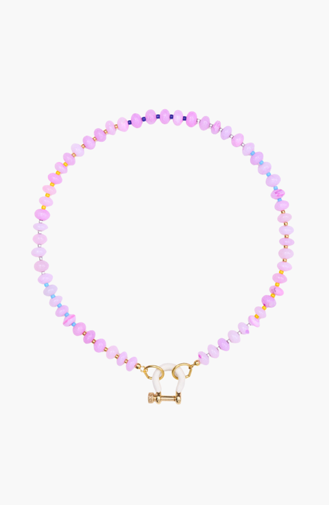 Louie Pink Opal Gold Plated Necklace