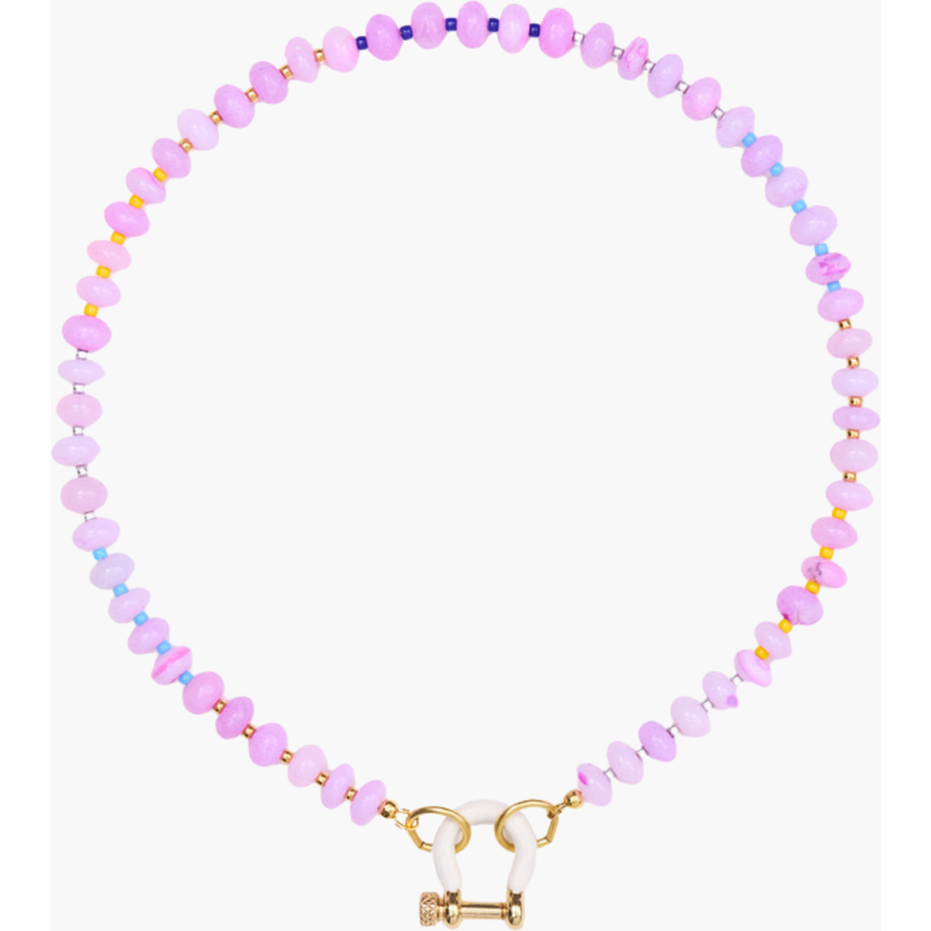 Shop Spicy Dan Louie Pink Opal Gold Plated Necklace