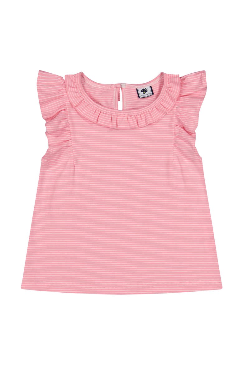 Colette Flutter Sleeve Top Pink Mini Stripe, Main, color, Pink Mini Stripe