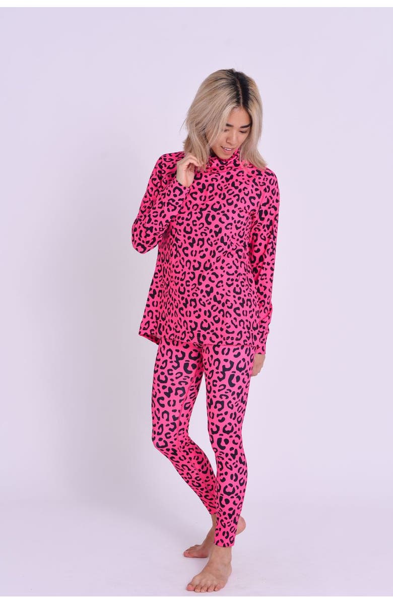OOSC High Neck Baselayer Top - Hotel California Pink Leopard Women's, Alternate, color, Multi-Colour