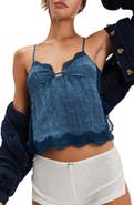Free People Eye Candy Open Back Lace Trim Camisole