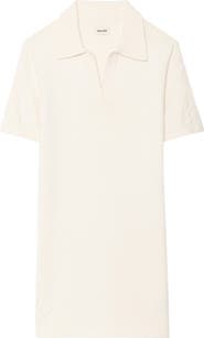 Zadig & Voltaire Lulu Cotton & Wool Jacquard Polo Sweater Dress