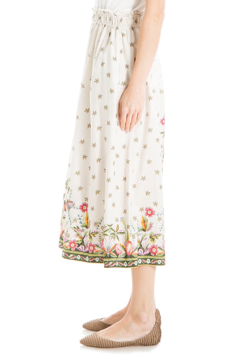 MAX STUDIO Print Linen Blend Midi Skirt, Alternate, color,