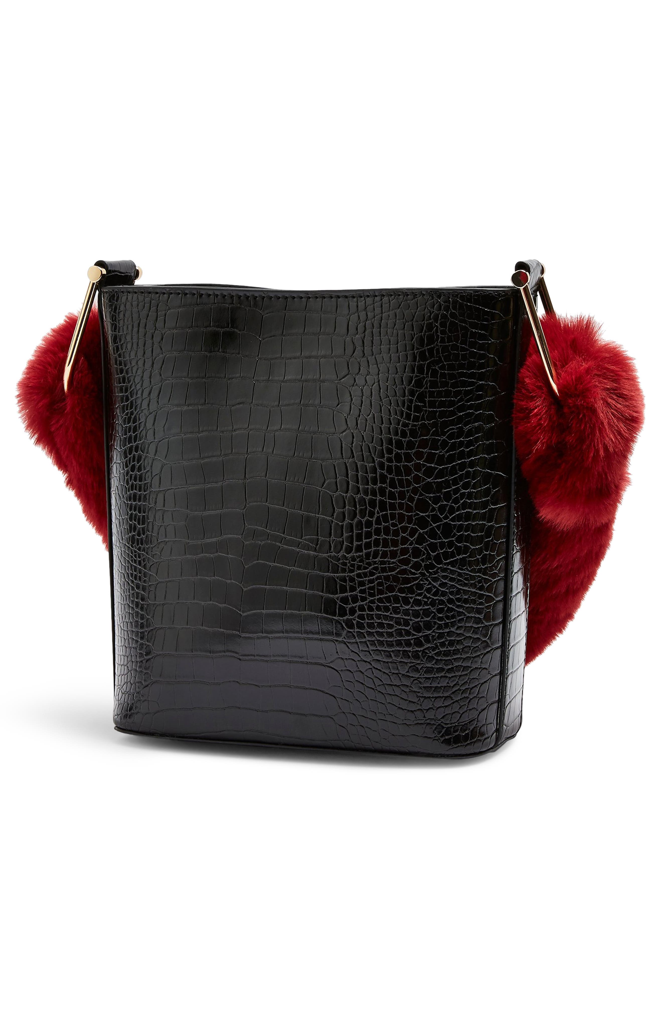 Topshop Tess Faux Fur Handle Tote Bag, Alternate, color, 