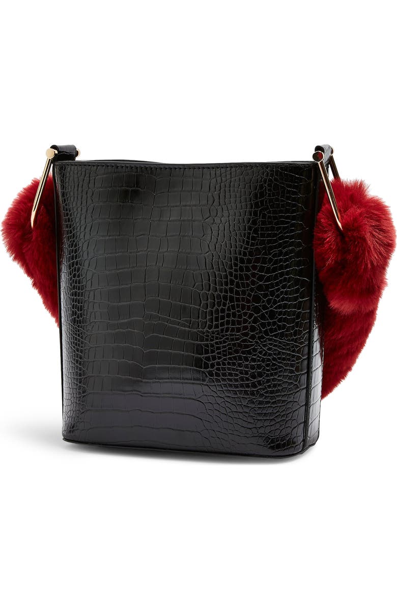 Topshop Tess Faux Fur Handle Tote Bag, Alternate, color,