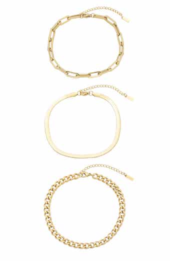 Set of 3 18k Gold Plate Bracelets