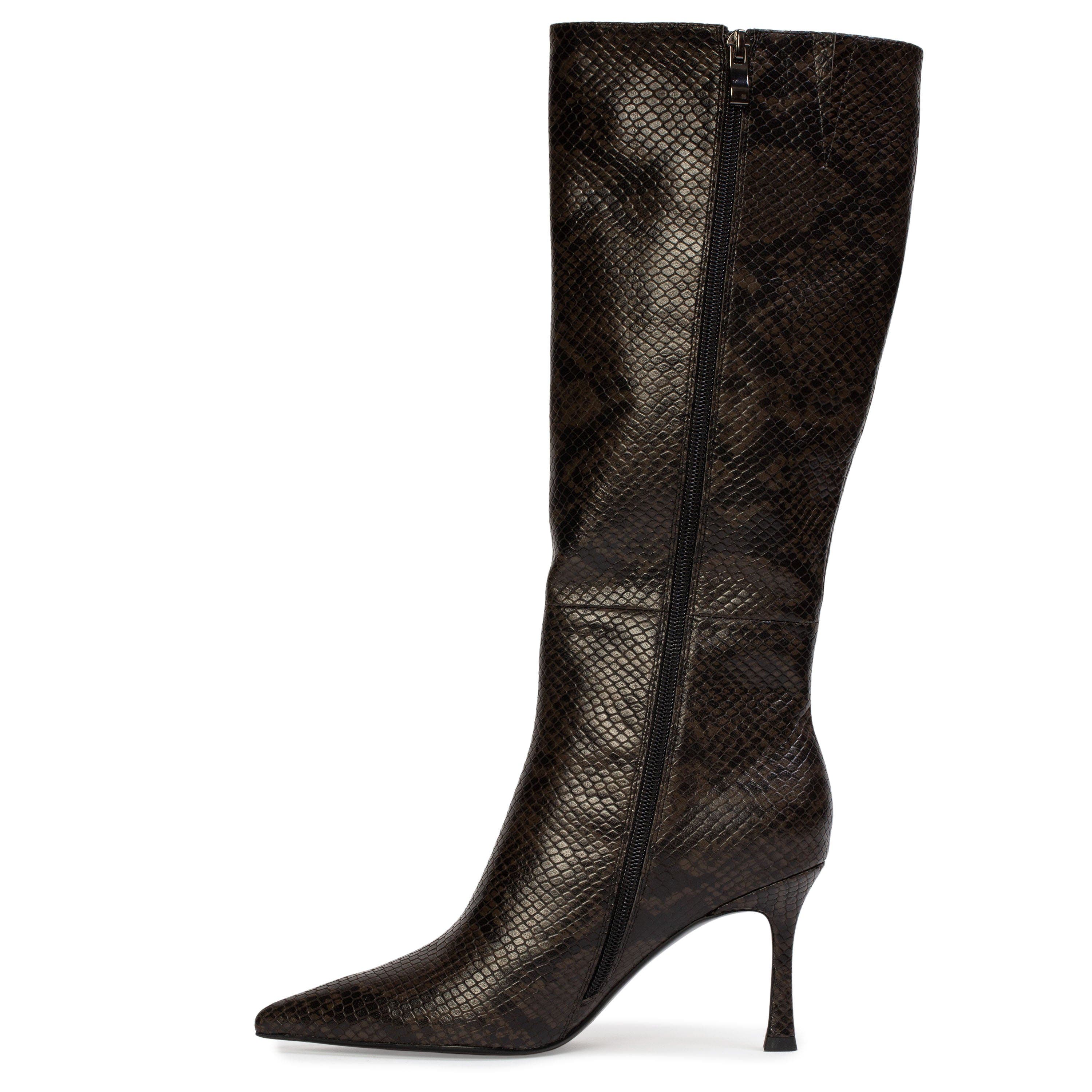 BLACK SUEDE STUDIO Draya 80 Snake Boot, Alternate, color, Brown Snake Leather