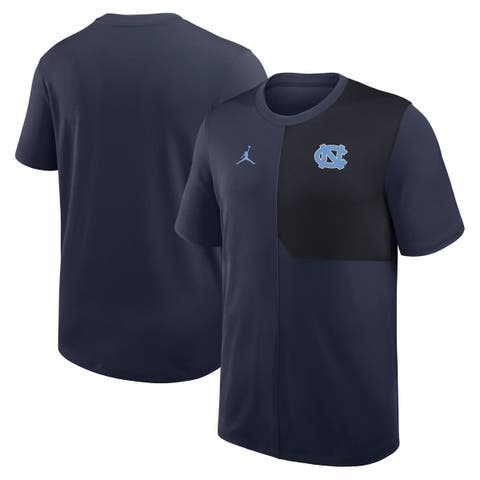 Men's Jordan Brand Navy North Carolina Tar Heels 2025 Sideline UV Performance Coach T-Shirt