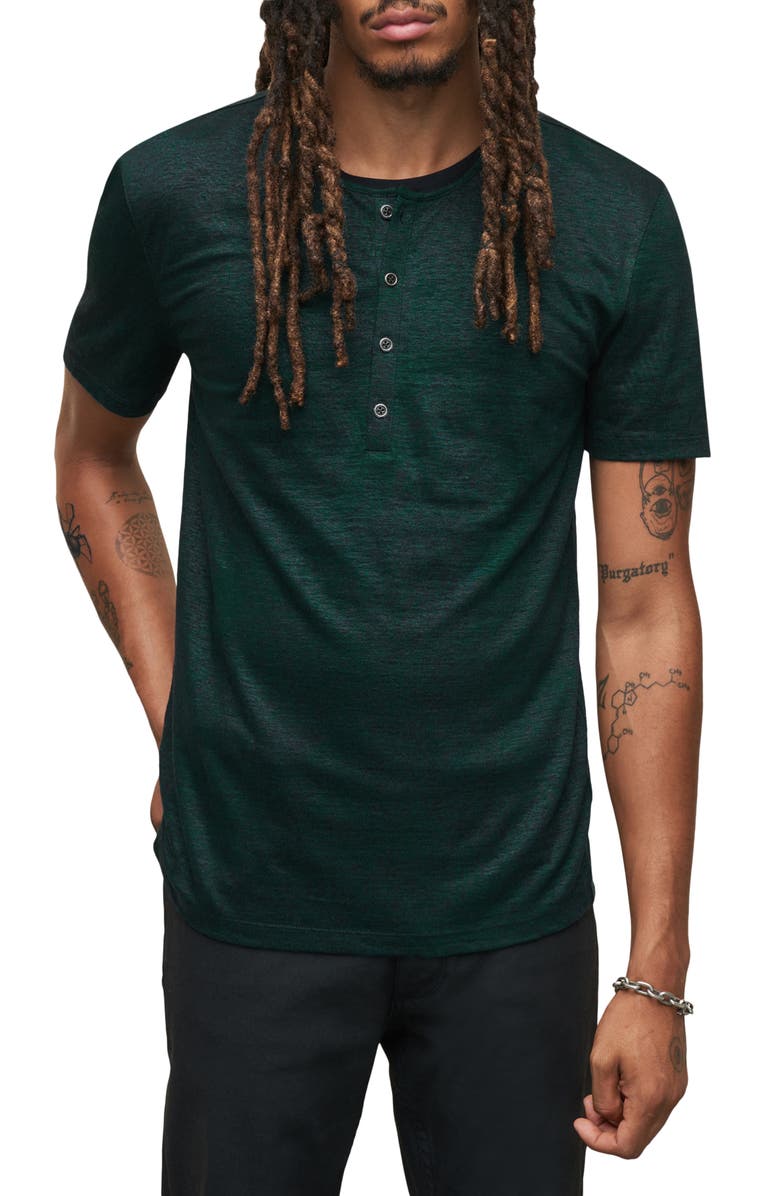 John Varvatos Torrance Short Sleeve Linen Henley, Main, color, 