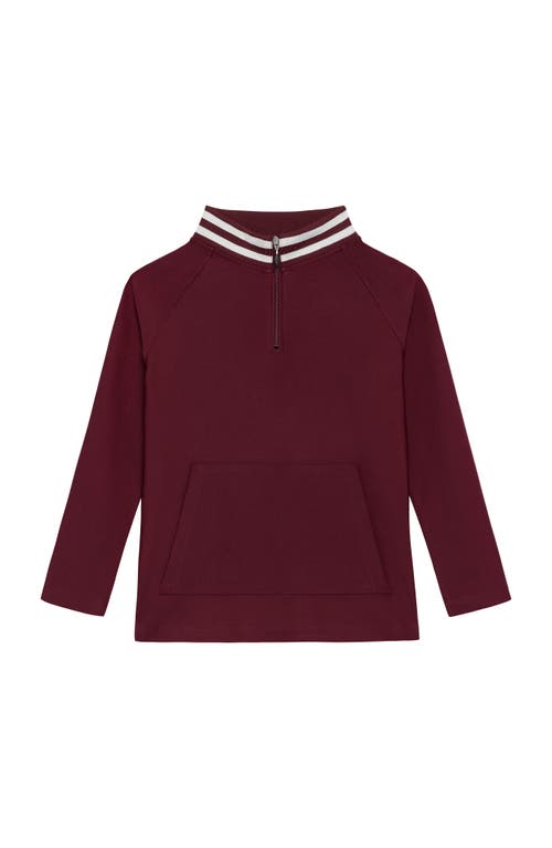 Courtside Kids Girls Retro Half-zip In Burgundy