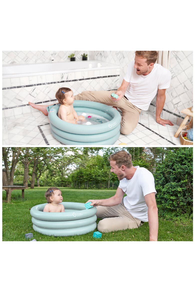 Inflatable Travel Baby Bathtub & Paddling Pool, Alternate, color, AQUA DOTS