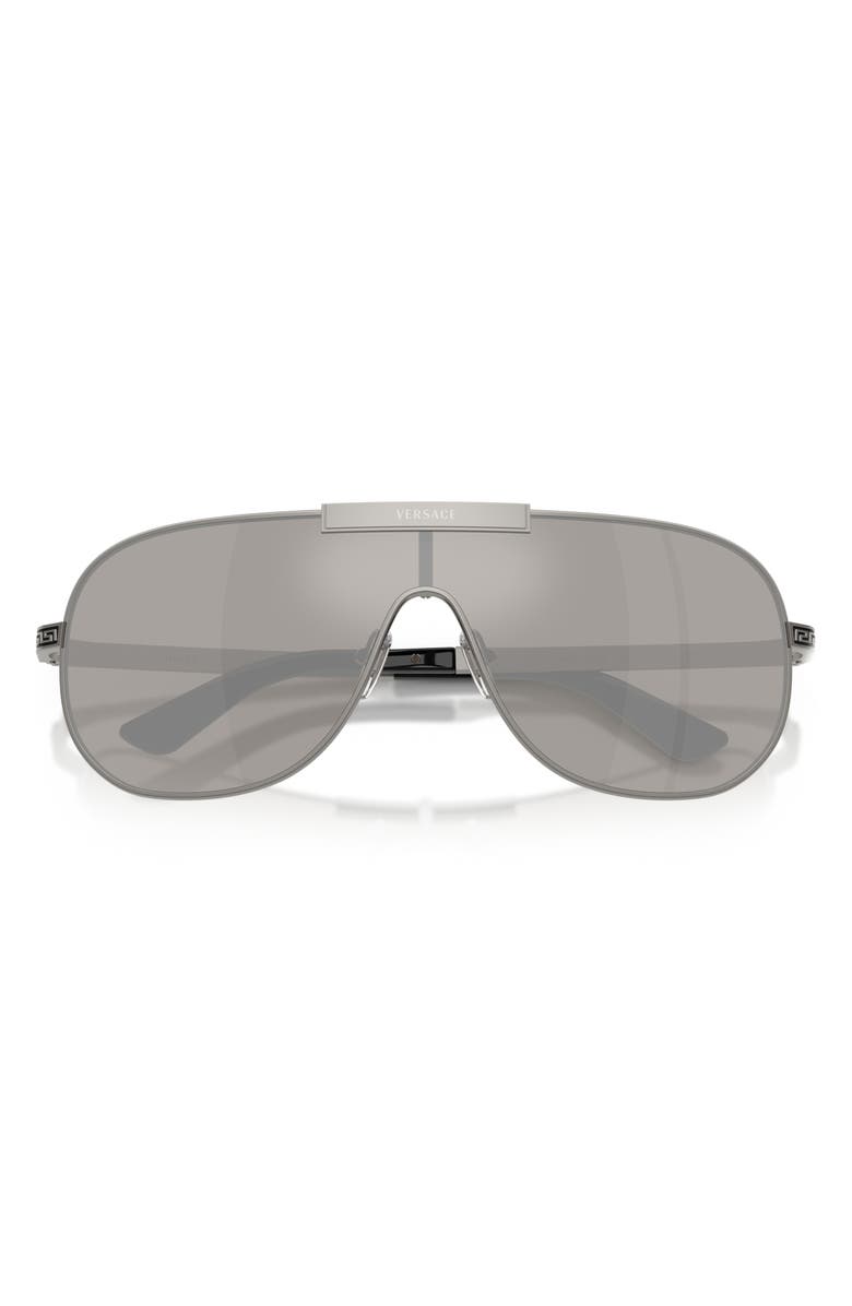 Versace 140mm Irregular Sunglasses, Alternate, color, Gunmetal / Grey Mirror Silver