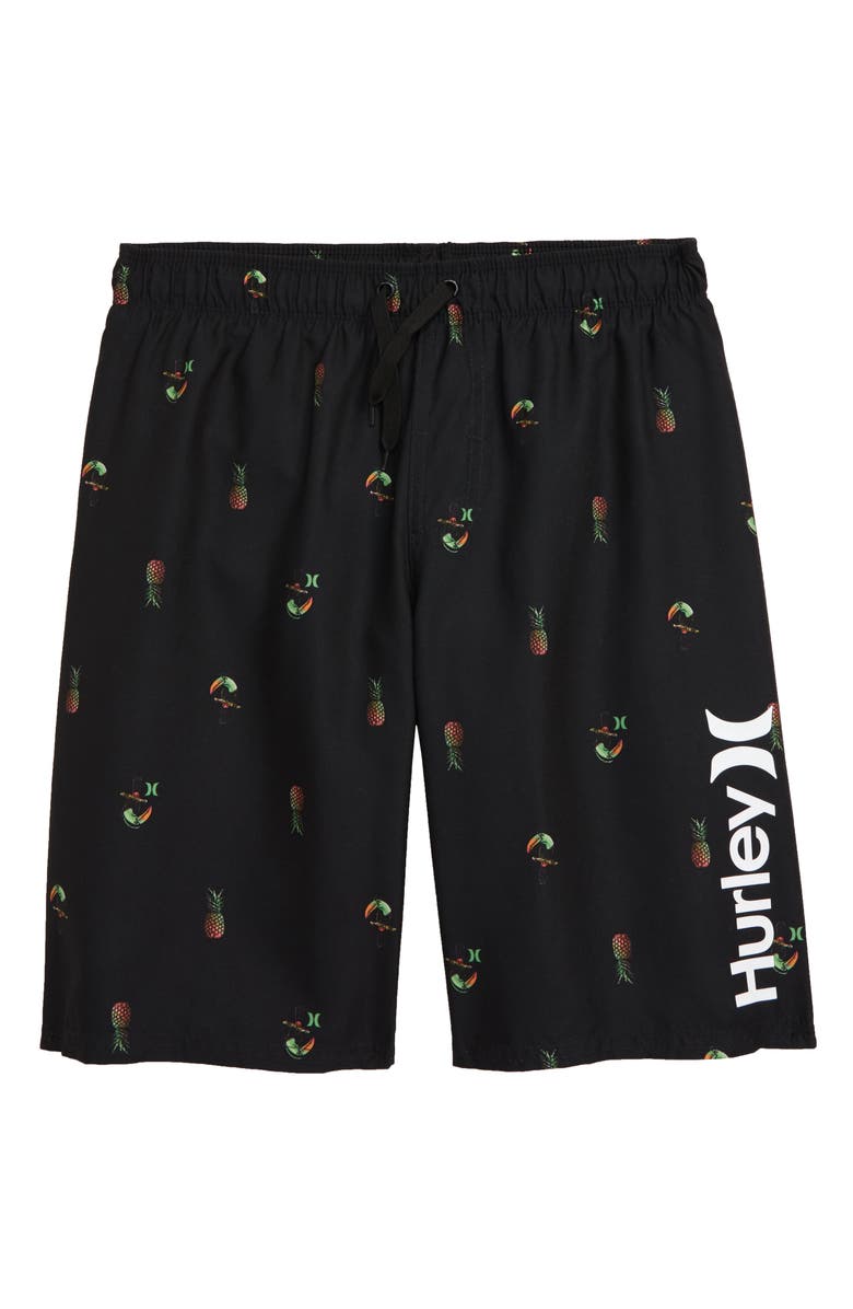 Hurley Pineapple Print Swim Trunks, Main, color,
