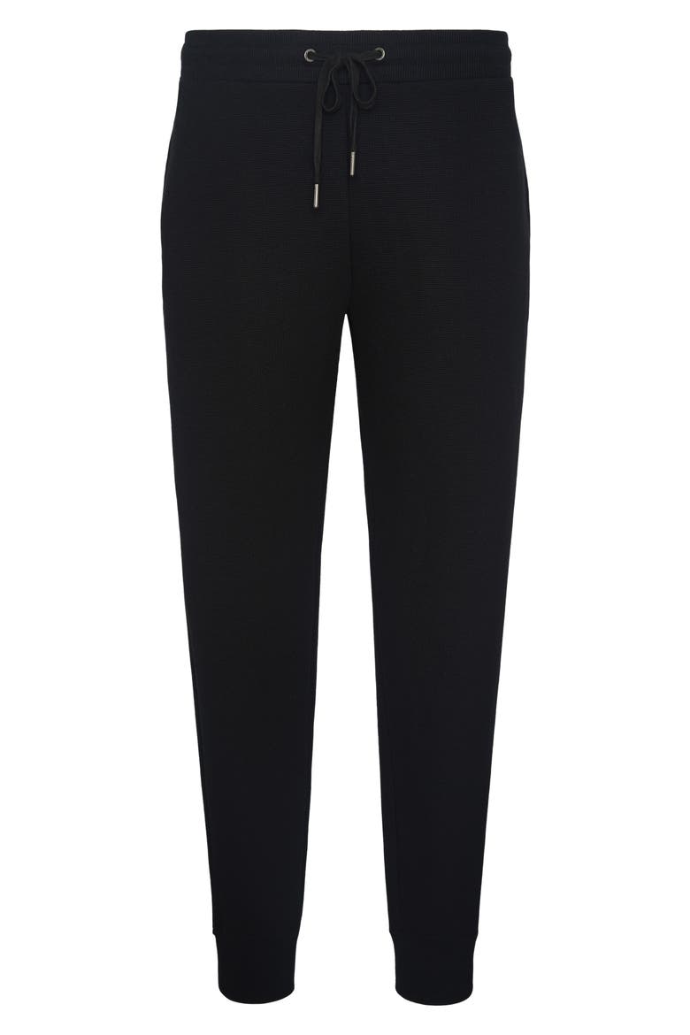Textured Waffle Knit Jogger Pants, Alternate, color, BLACK