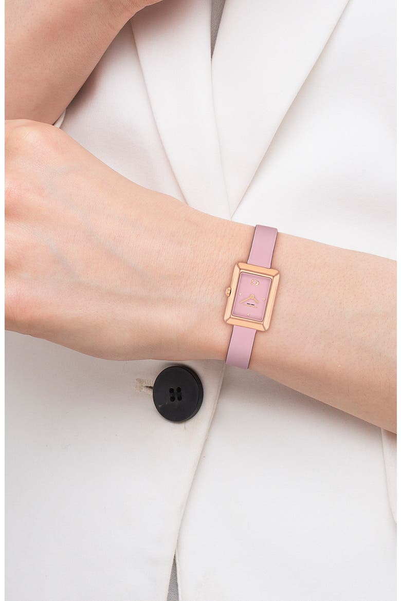 Mara Leather Strap Watch, 22mm x 30mm, Alternate, color, BLUSH
