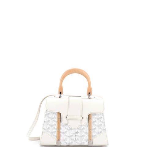 Structured Saigon Top Handle Bag Coated Canvas with Leather Mini