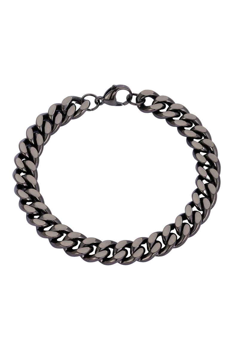 Men's Curb Chain Bracelet, Main, color, GUNMETAL