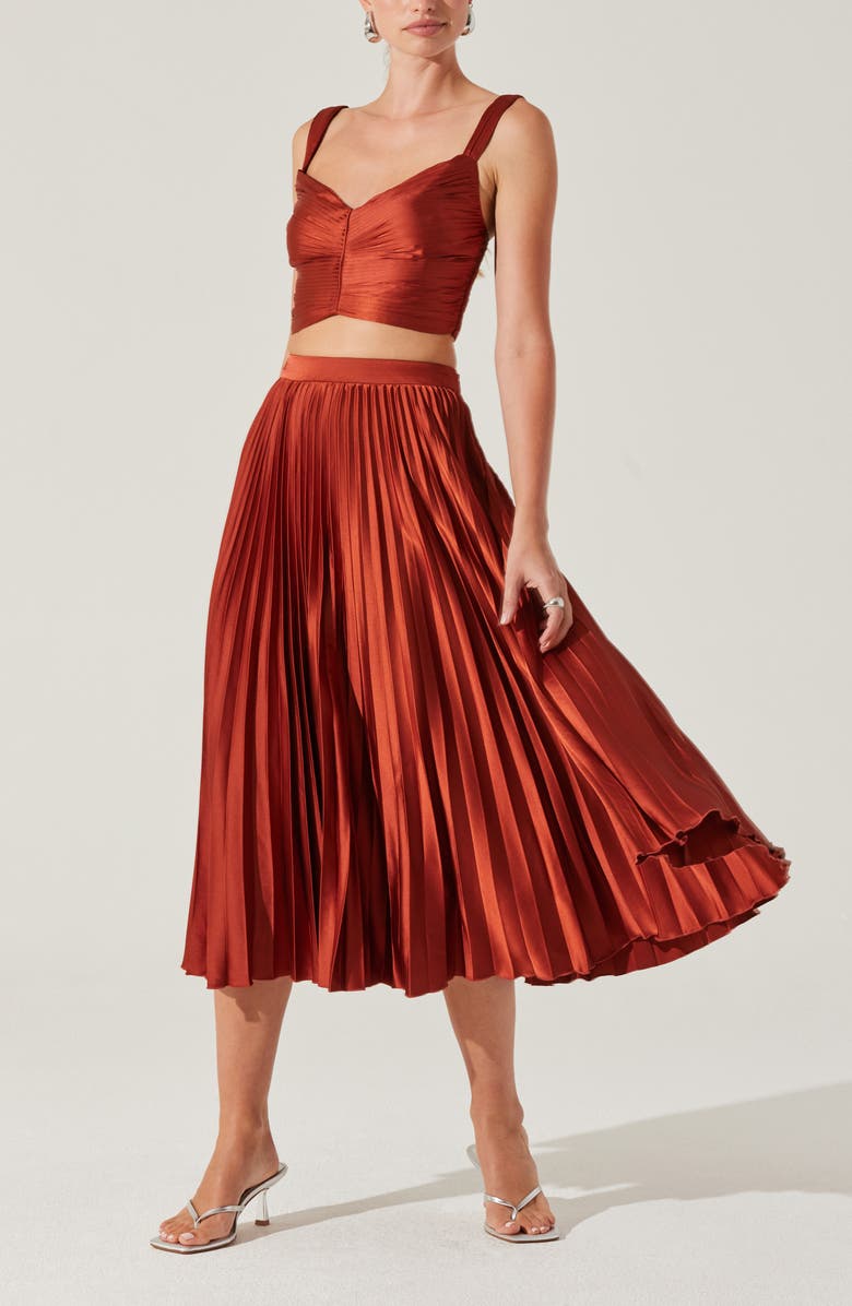 ASTR the Label Pleated Midi Skirt, Alternate, color,