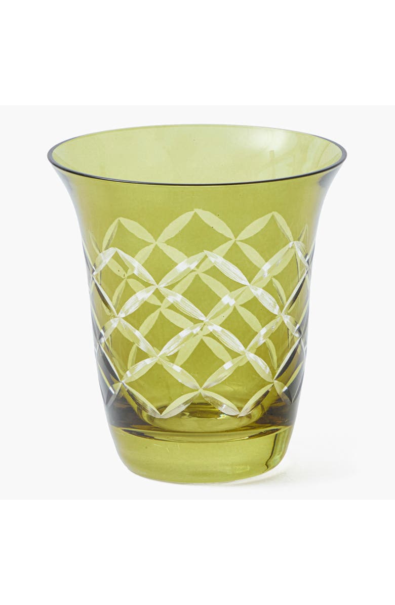 Mrs. Alice Engraved Water Glasses, Alternate, color, Olive