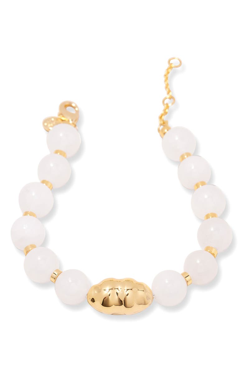 Brook and York Cora Beaded Jade Bracelet, Alternate, color, Gold/ White