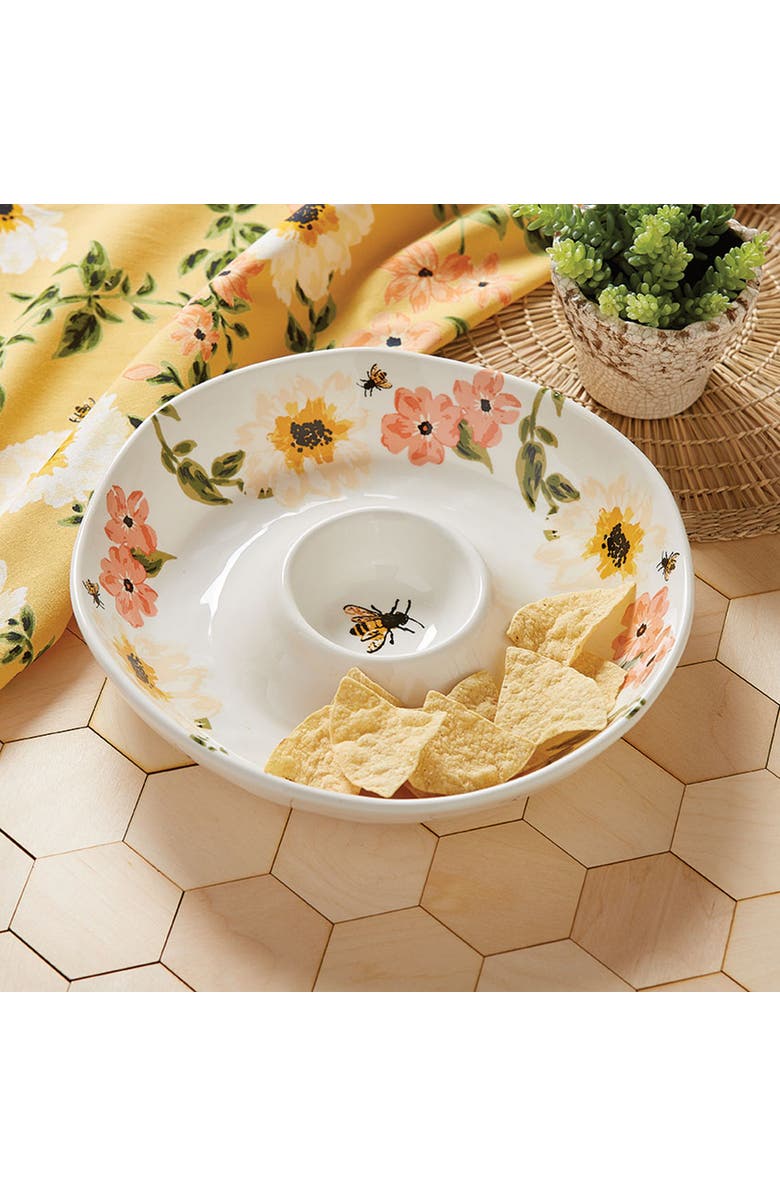 tag Bee Floral Chip and Dip Serving Tray Set Multicolor Bowls, Alternate, color, Multicolored