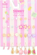 Capelli New York Kids' Assorted 16-Piece Tropical Earrings Set