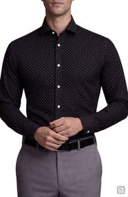 Tahari Polka Dot Cotton Blend Dress Shirt