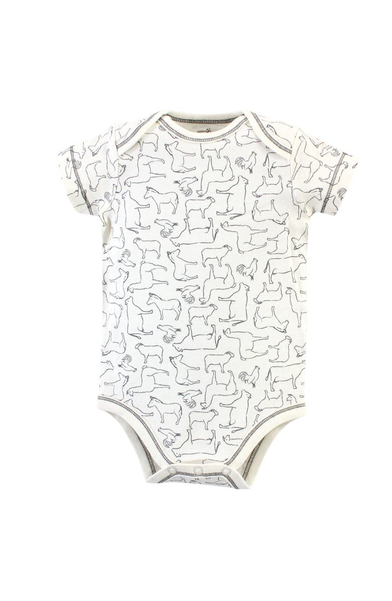 Touched by Nature Organic Cotton Bodysuits, Alternate, color, Farm Friends