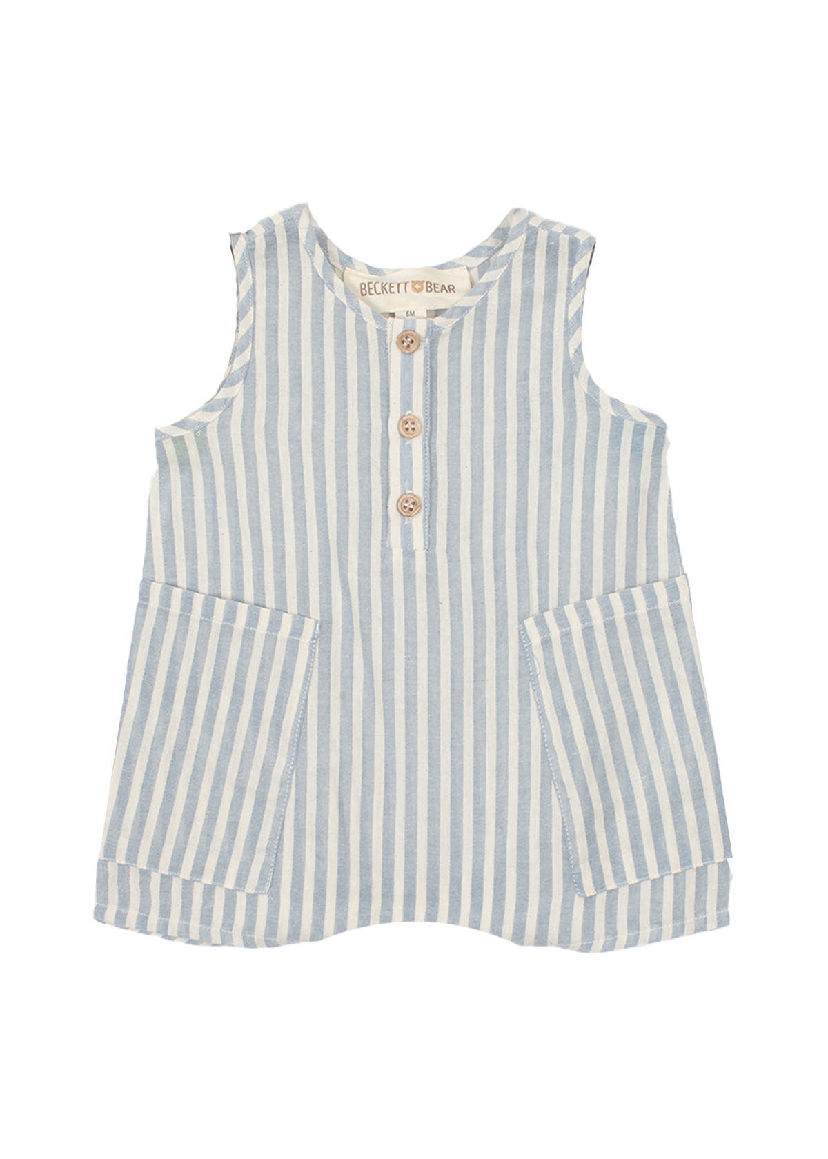 Beckett and Bear Blake Baby Romper in Blue 