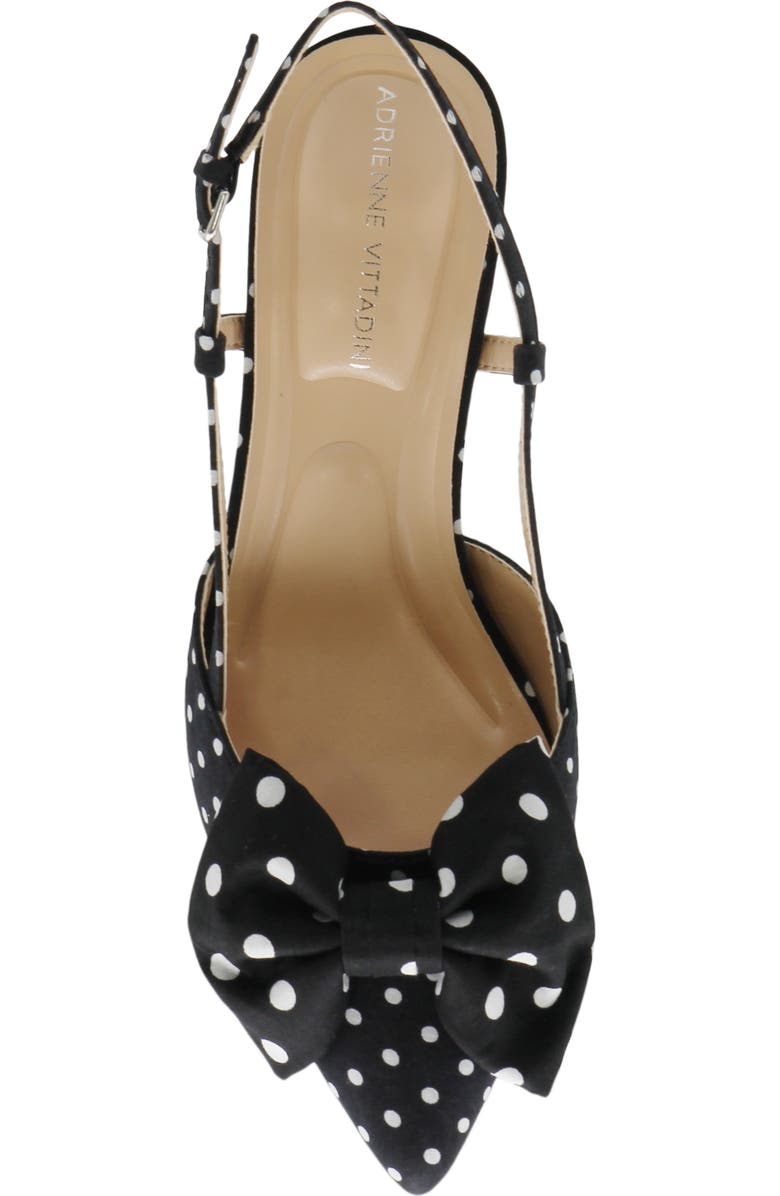Adrienne Vittadini Sanger Kitten Heel Slingback Pump, Alternate, color, Black/ White Dot