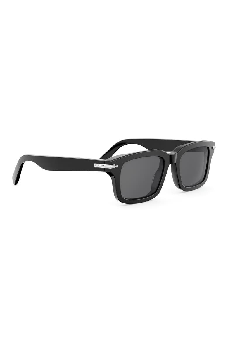 'DiorBlacksuit S16I 52mm Rectangular Sunglasses, Alternate, color, SHINY BLACK / SMOKE