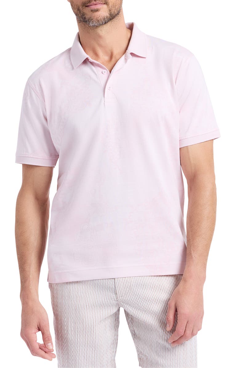 Robert Graham Linford Cotton Polo, Main, color, Light Pink
