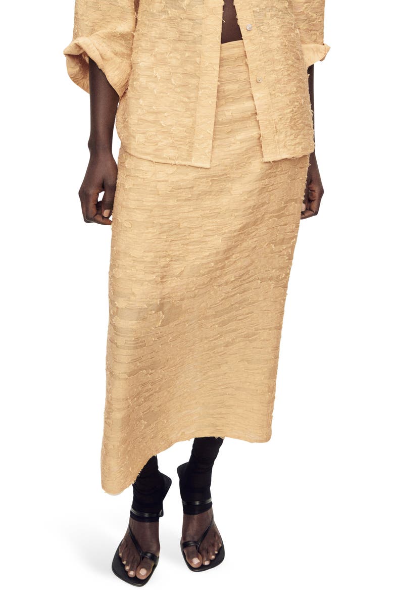 MANGO Textured Straight Midi Skirt, Main, color,