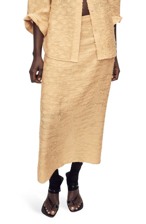 Mango Textured Straight Midi Skirt