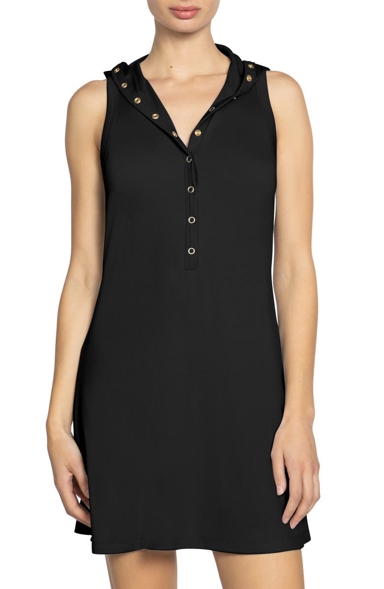 Robin Piccone Amy Hooded Cover-Up Minidress, Main, color, 