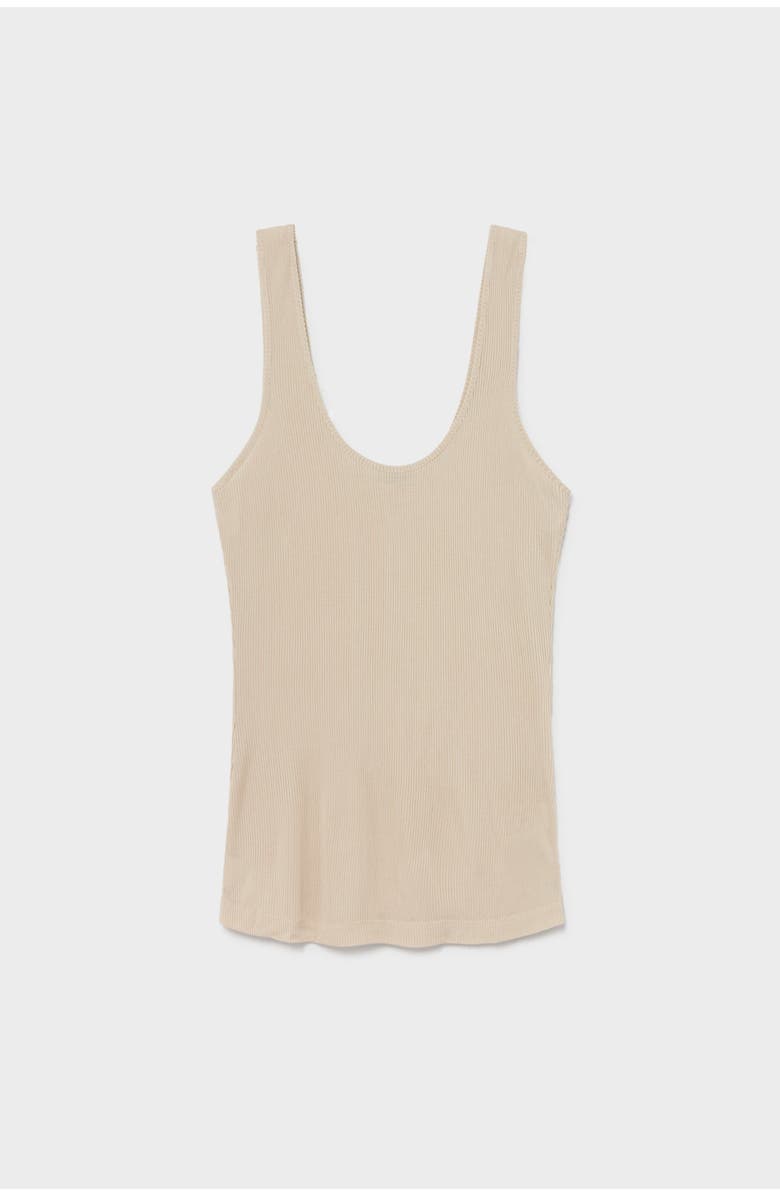 SILK LAUNDRY RIBBED TANK HAZELNUT, Alternate, color, Hazelnut