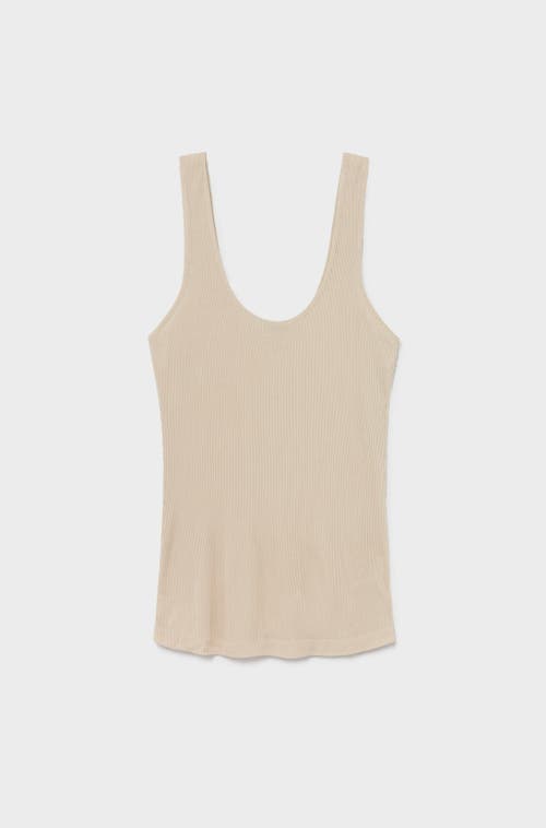 Silk Laundry Ribbed Tank Hazelnut In Hazelnut