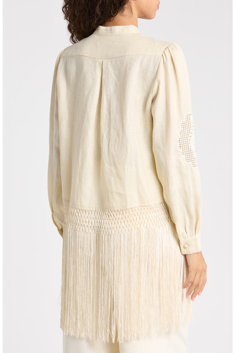 Sand Richilieu Linen Button-Up Shirt, Alternate, color, BEIGE