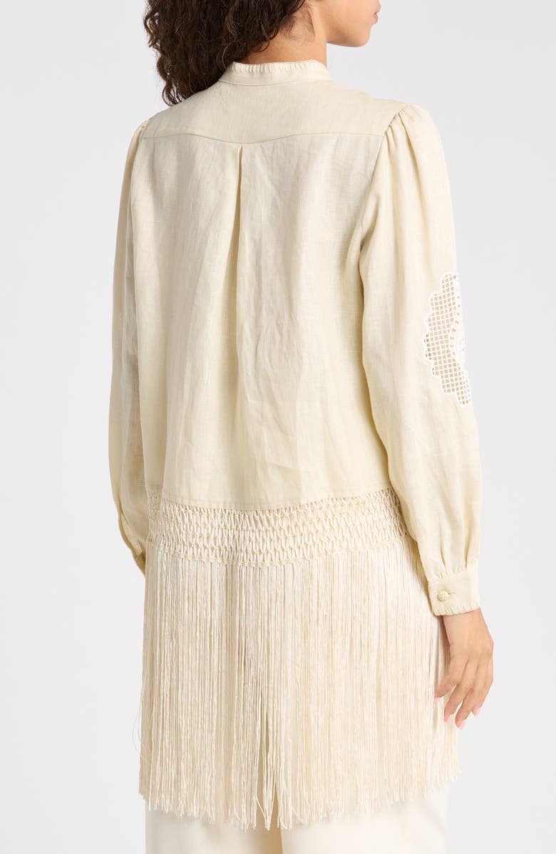 FARM Rio Sand Richilieu Linen Button-Up Shirt, Alternate, color, Beige