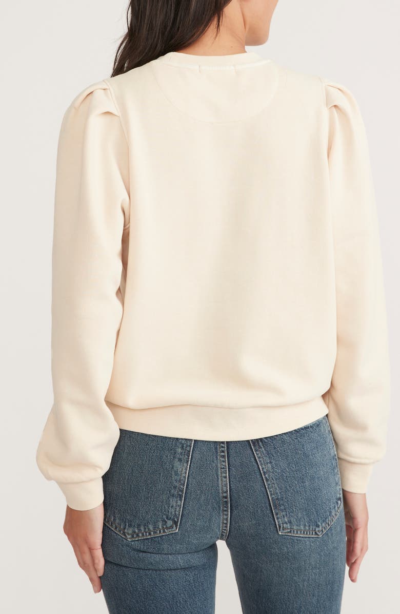 Marine Layer Enya Pleat Sleeve Sweatshirt, Alternate, color, Antique White