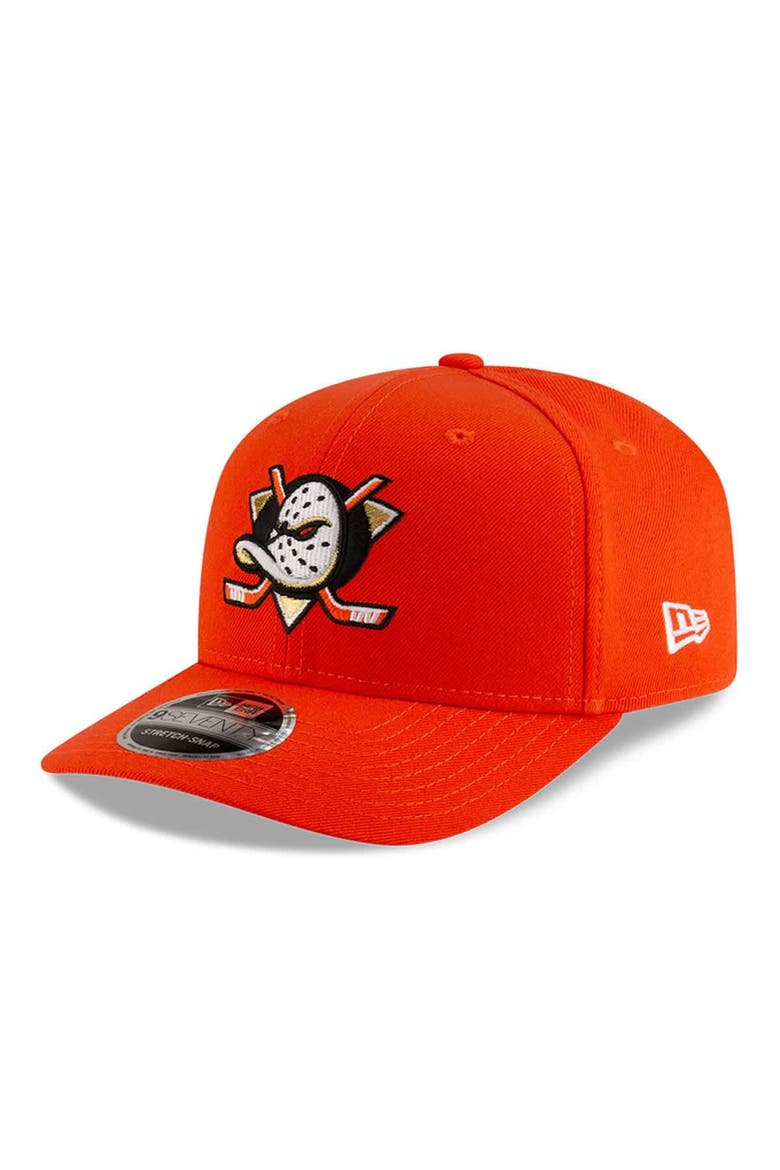 Men's New Era  Orange Anaheim Ducks 9SEVENTY Adjustable Hat, Main, color, Orange