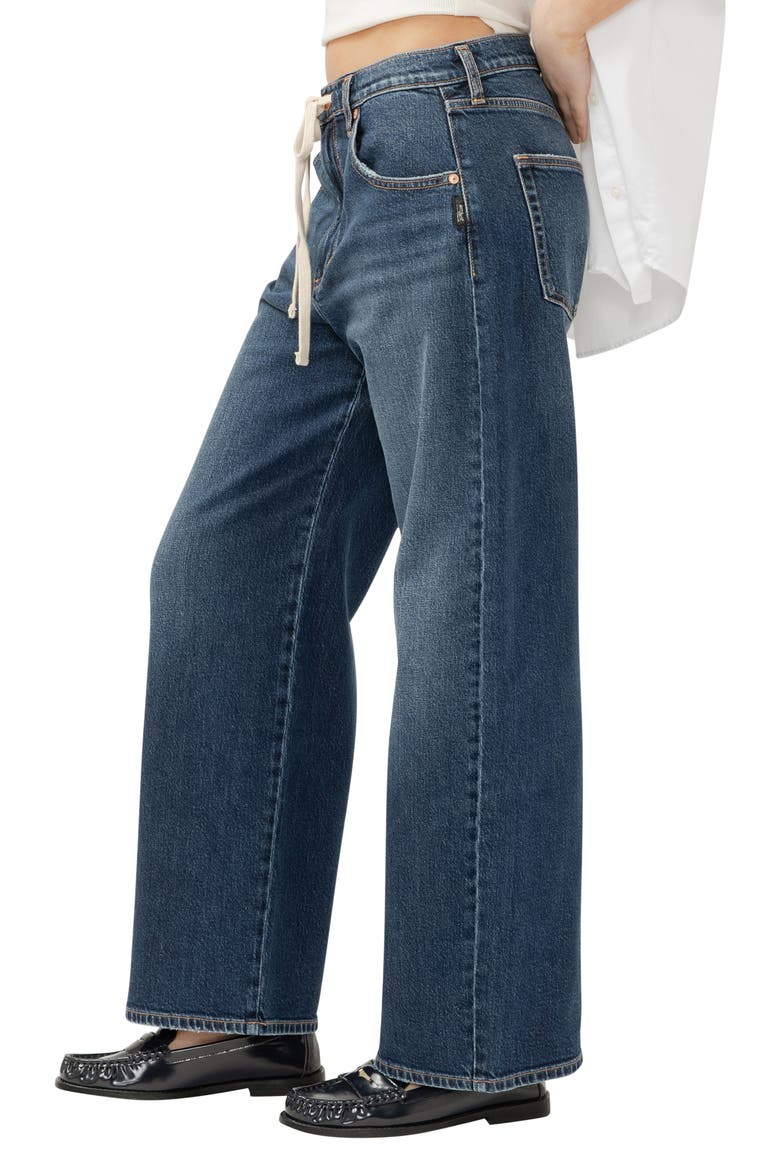 Be Easy Drawstring High Waist Wide Leg Jeans, Alternate, color, DOTTY