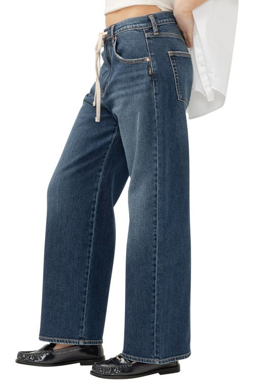 Silver Jeans Co. Be Easy Drawstring High Waist Wide Leg Jeans In Blue