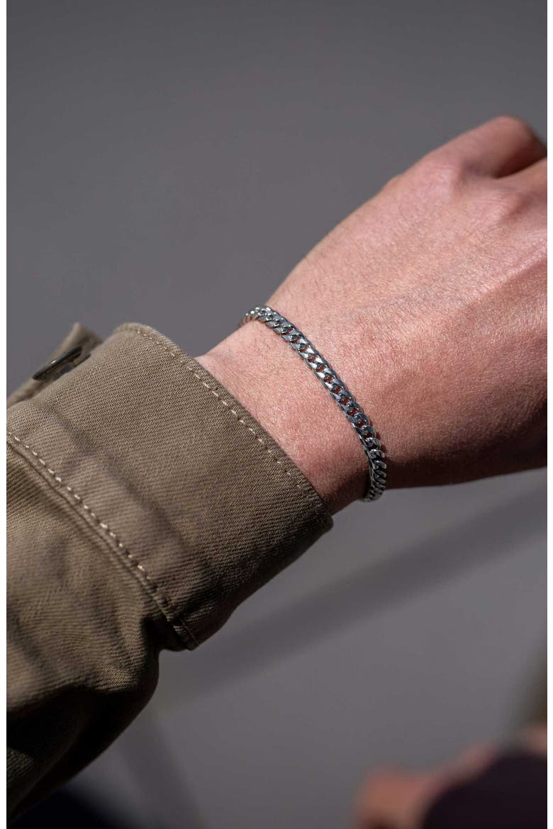 Men's Curb Chain Bracelet, Alternate, color, SILVER