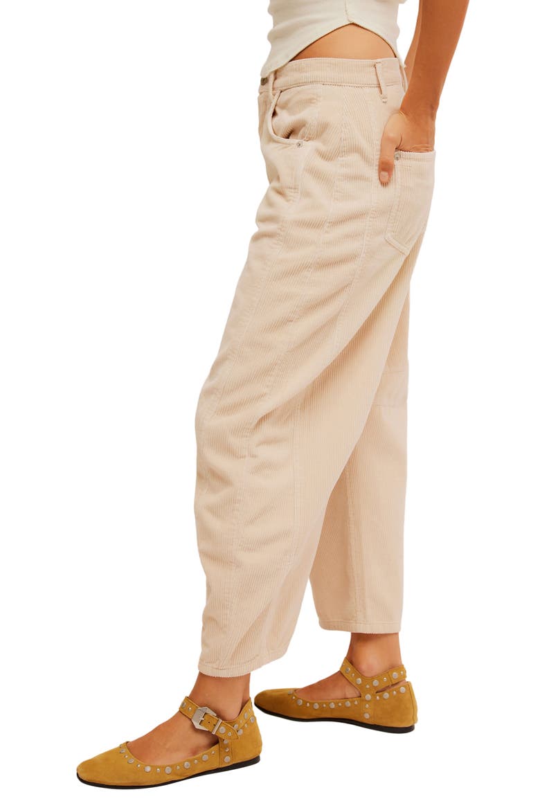 Good Luck Barrel Leg Corduroy Pants, Alternate, color, CRYSTAL GREY