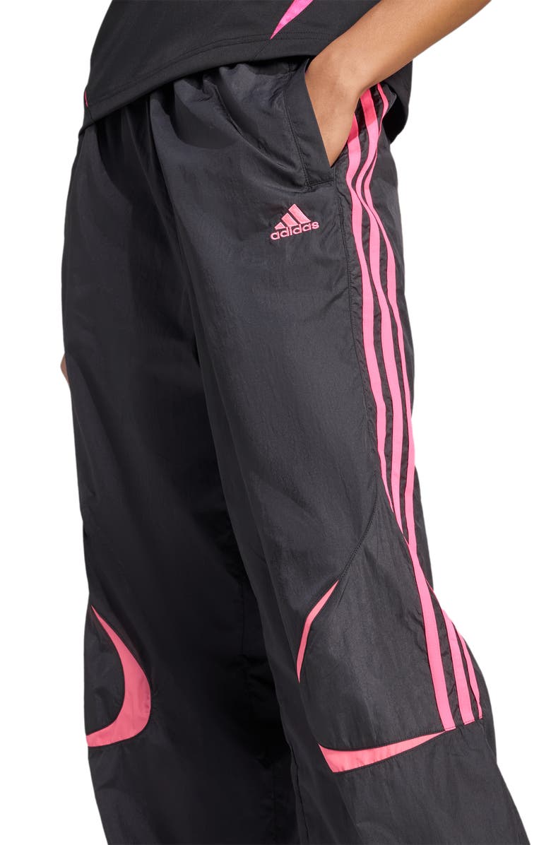 adidas Originals Teamgeist Oversize Recycled Nylon Track Pants, Alternate, color, Black/Selu