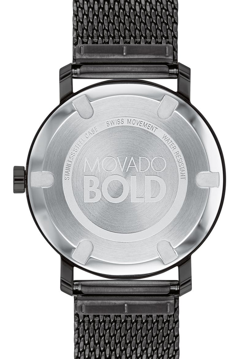 Bold Evolution Mesh Bracelet Watch, 40mm, Alternate, color, BLACK
